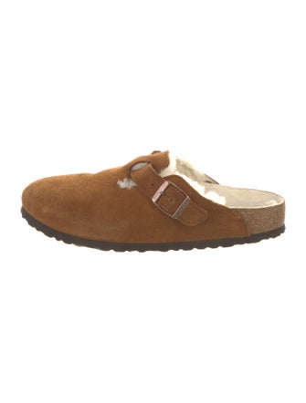 Birkenstock Suede Fur Trim Mules