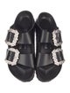 Manolo Blahnik x Birkenstock Leather Crystal Embellishments Slides
