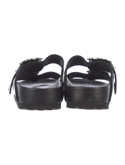 Manolo Blahnik x Birkenstock Leather Crystal Embellishments Slides