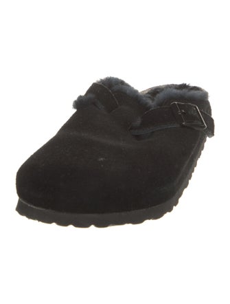 Birkenstock Suede Fur Trim Mules