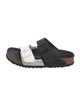 Birkenstock Leather Colorblock Pattern Slides