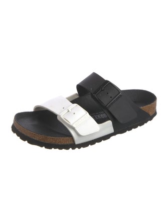 Birkenstock Leather Colorblock Pattern Slides