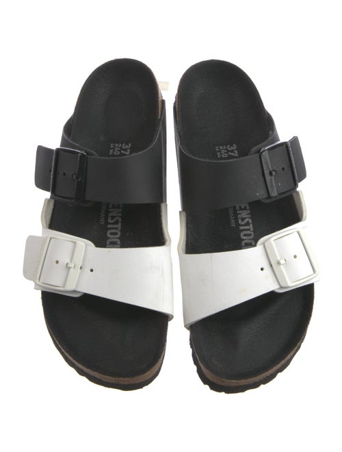 Birkenstock Leather Colorblock Pattern Slides