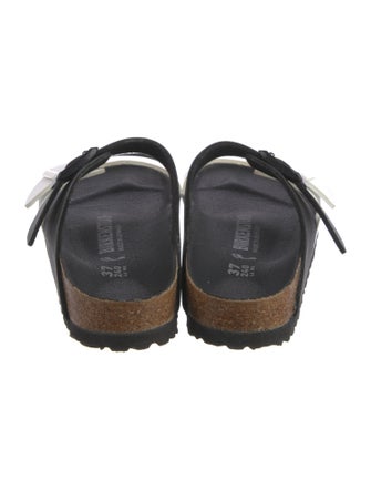 Birkenstock Leather Colorblock Pattern Slides