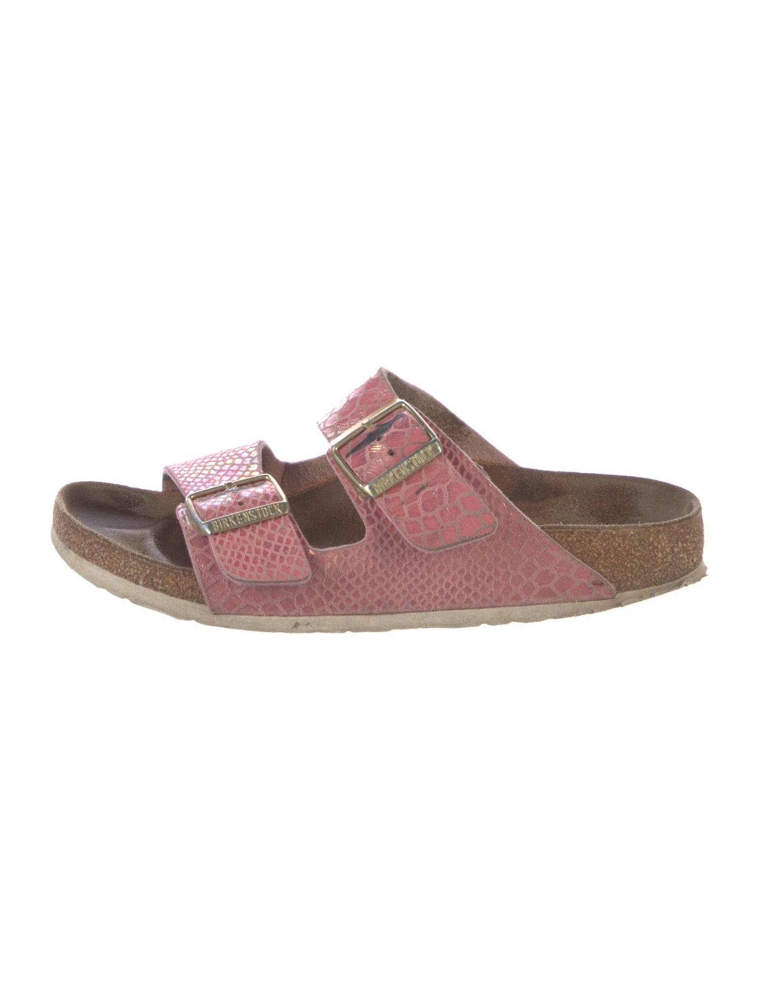 Birkenstock Leather Printed Slides