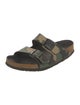 Birkenstock Leather Camouflage Print Slides