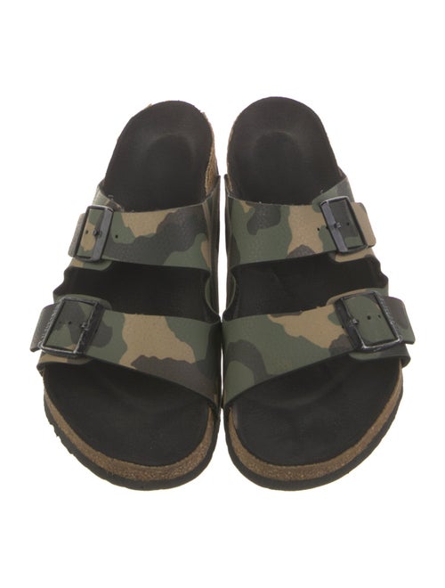Birkenstock Leather Camouflage Print Slides