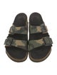 Birkenstock Leather Camouflage Print Slides