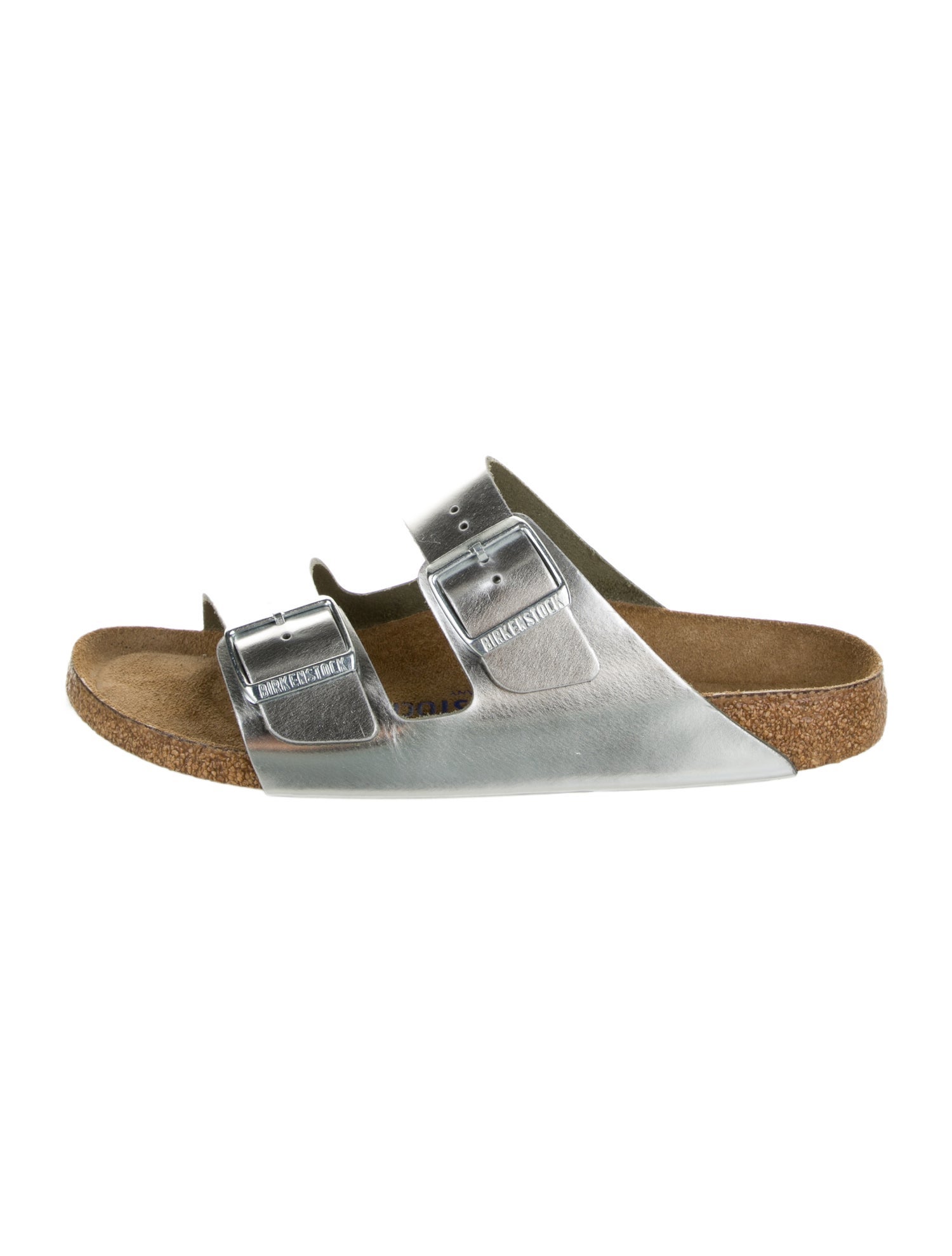 Birkenstock Leather Colorblock Pattern Slides