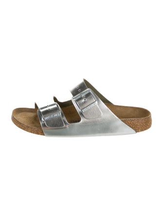 Birkenstock Leather Colorblock Pattern Slides