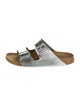 Birkenstock Leather Colorblock Pattern Slides