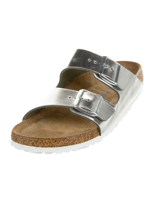 Birkenstock Leather Colorblock Pattern Slides
