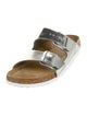 Birkenstock Leather Colorblock Pattern Slides
