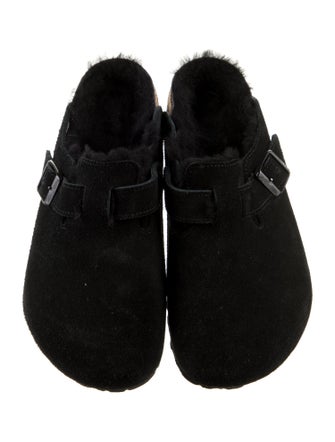 Birkenstock Suede Fur Trim Mules