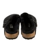 Birkenstock Suede Fur Trim Mules