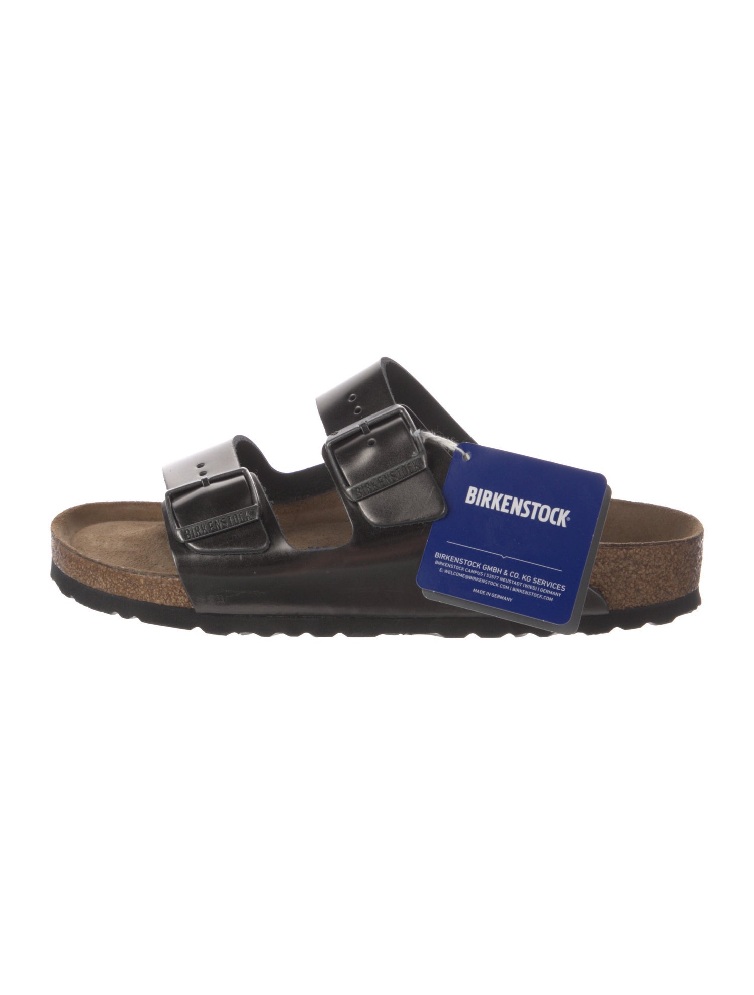 Birkenstock Leather Colorblock Pattern Slides
