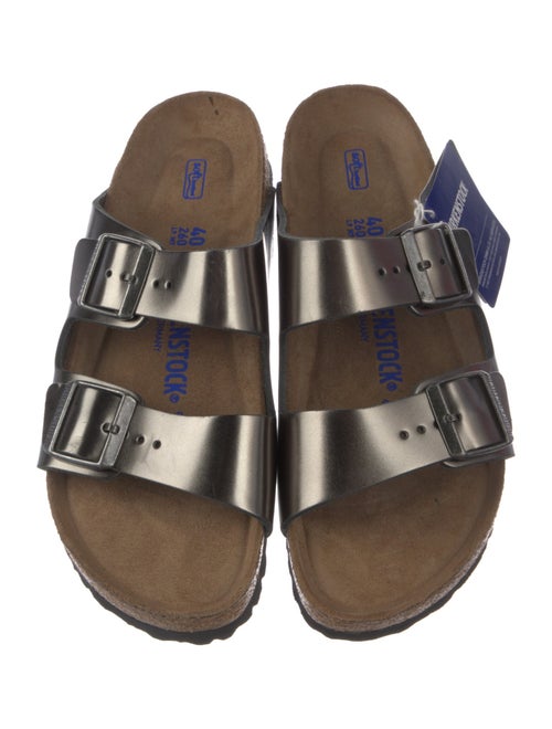 Birkenstock Leather Colorblock Pattern Slides