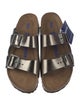 Birkenstock Leather Colorblock Pattern Slides