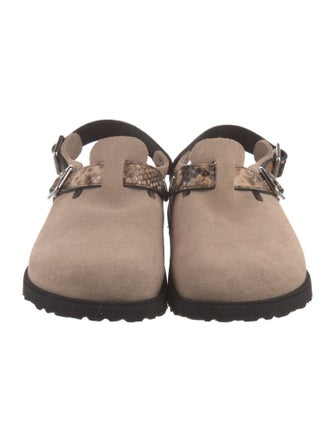 Birkenstock Suede Leather Trim Embellishment Slingback Flats