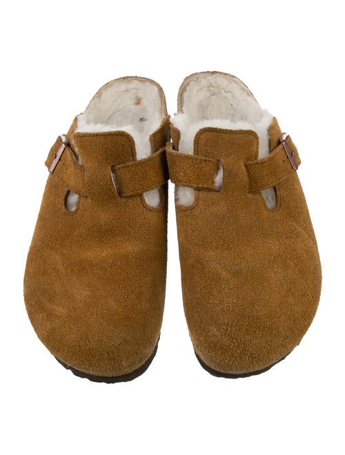 Birkenstock Suede Fur Trim Mules