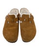 Birkenstock Suede Fur Trim Mules