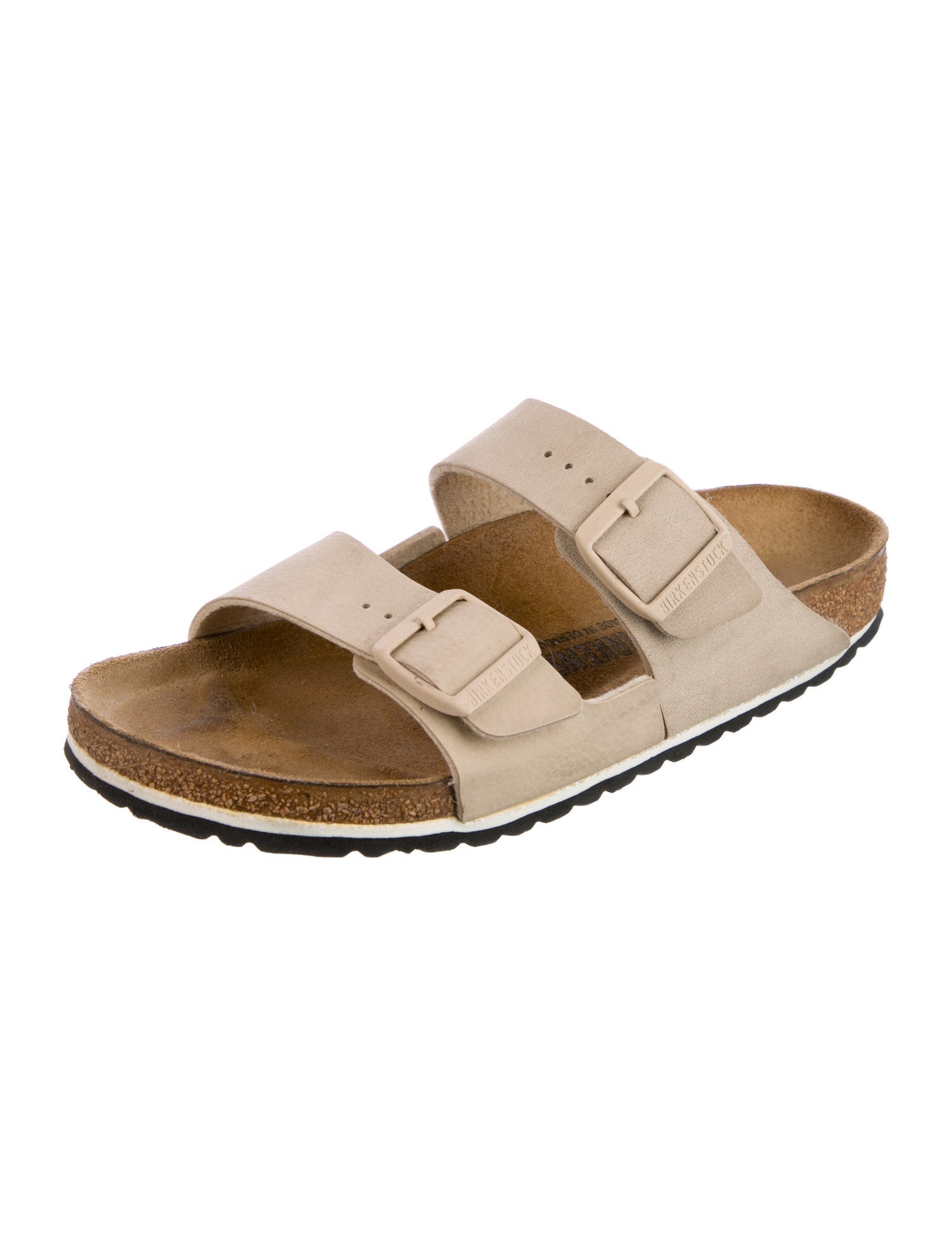 Birkenstock Leather Colorblock Pattern Slides
