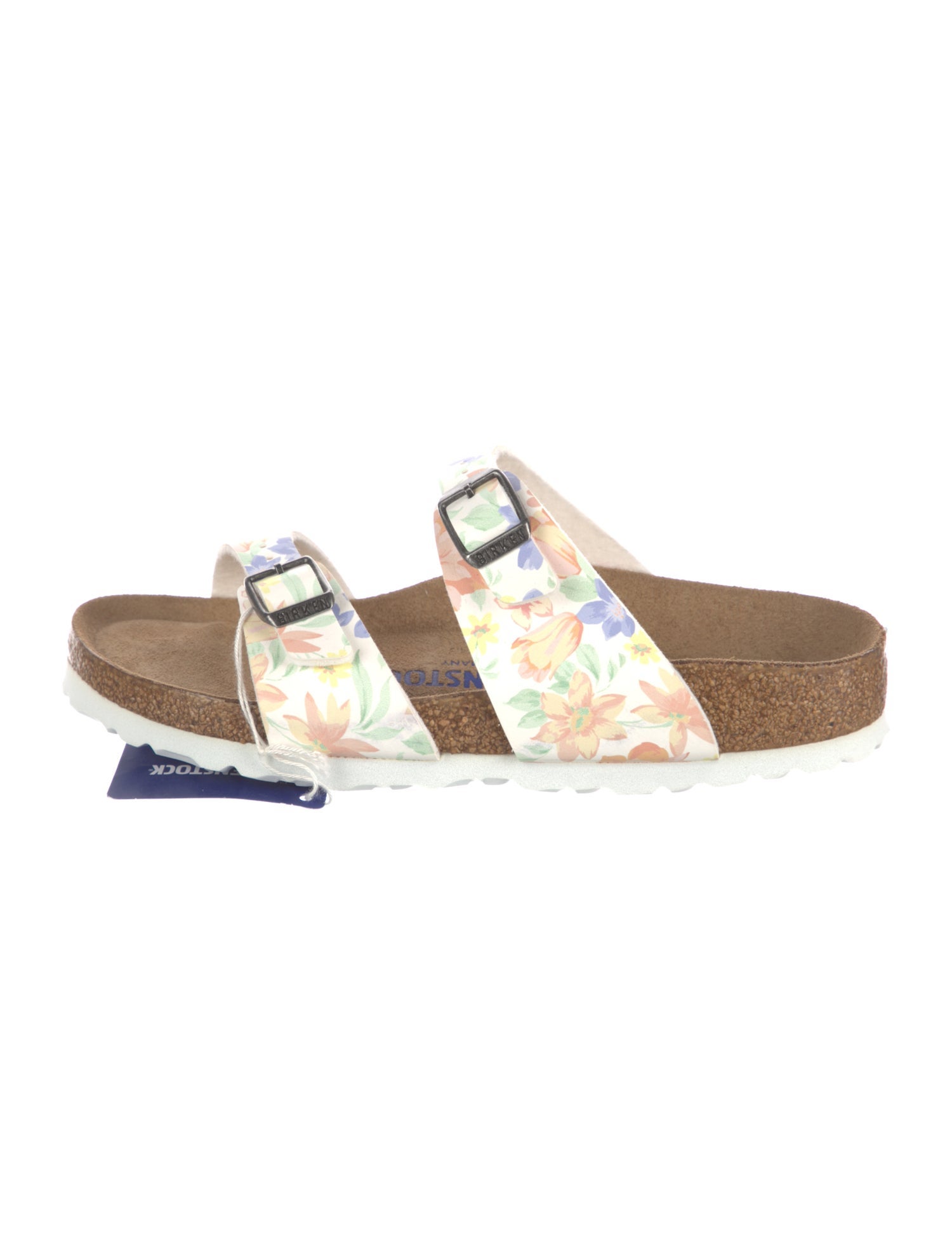 Birkenstock Leather Floral Print Slides w/ Tags