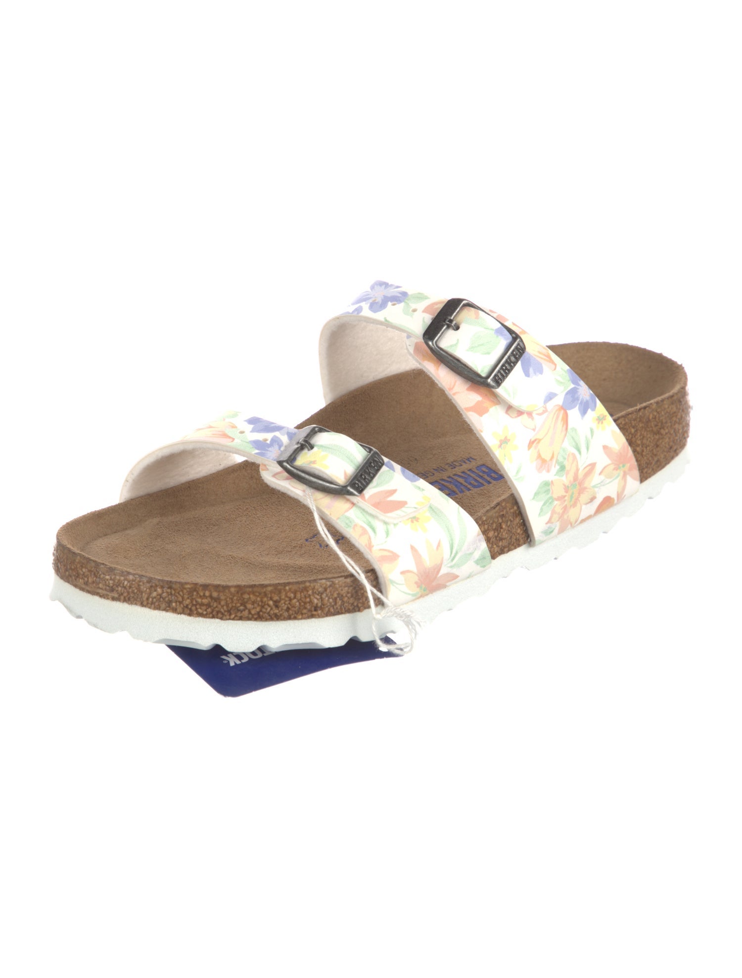 Birkenstock Leather Floral Print Slides w/ Tags
