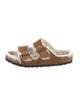 Birkenstock Suede Fur Trim Mules