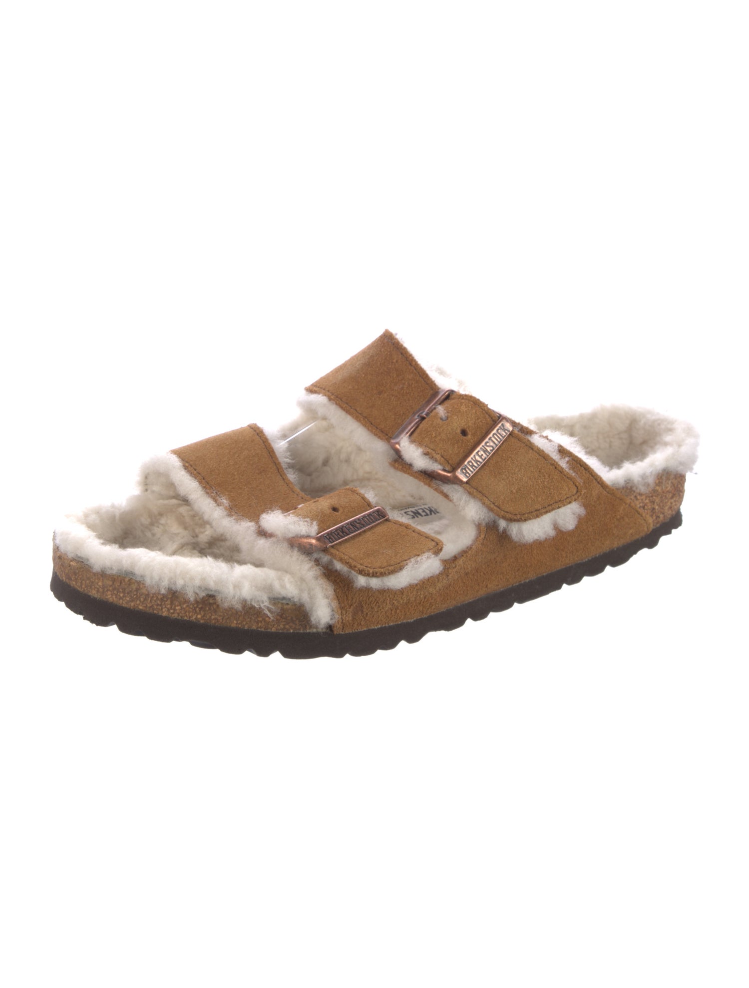 Birkenstock Suede Fur Trim Mules