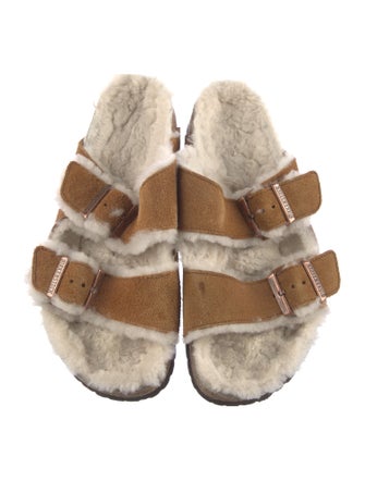 Birkenstock Suede Fur Trim Mules