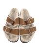 Birkenstock Suede Fur Trim Mules