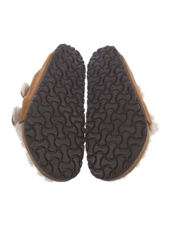 Birkenstock Suede Fur Trim Mules