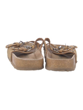 Cushionaire Leather Studded Accents Slides