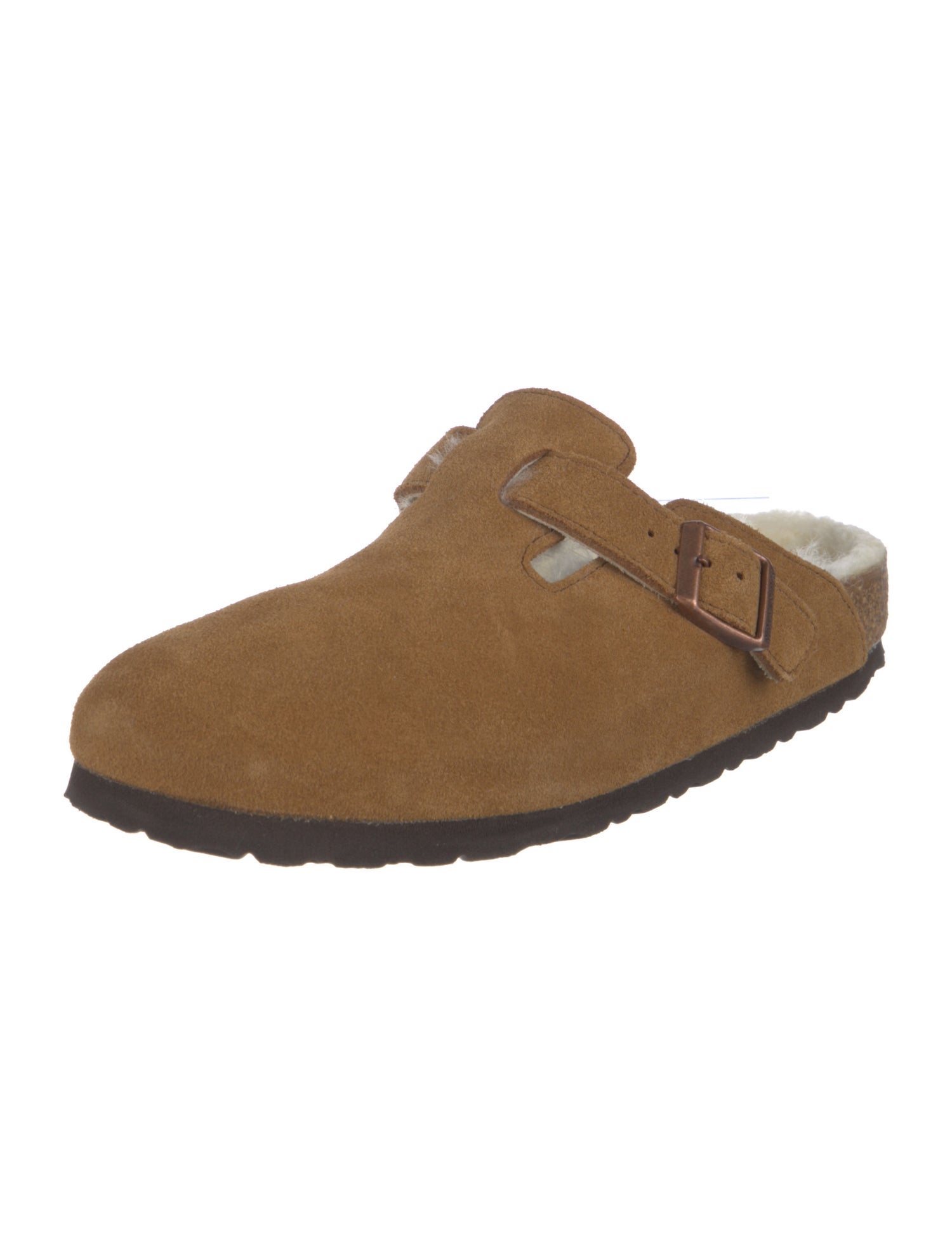 Birkenstock Suede Fur Trim Mules