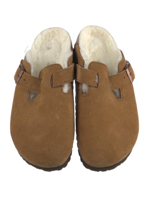 Birkenstock Suede Fur Trim Mules