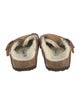 Birkenstock Suede Fur Trim Mules