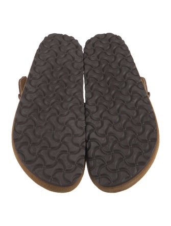 Birkenstock Suede Fur Trim Mules