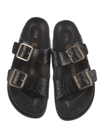 Birkenstock Embossed Leather Slides