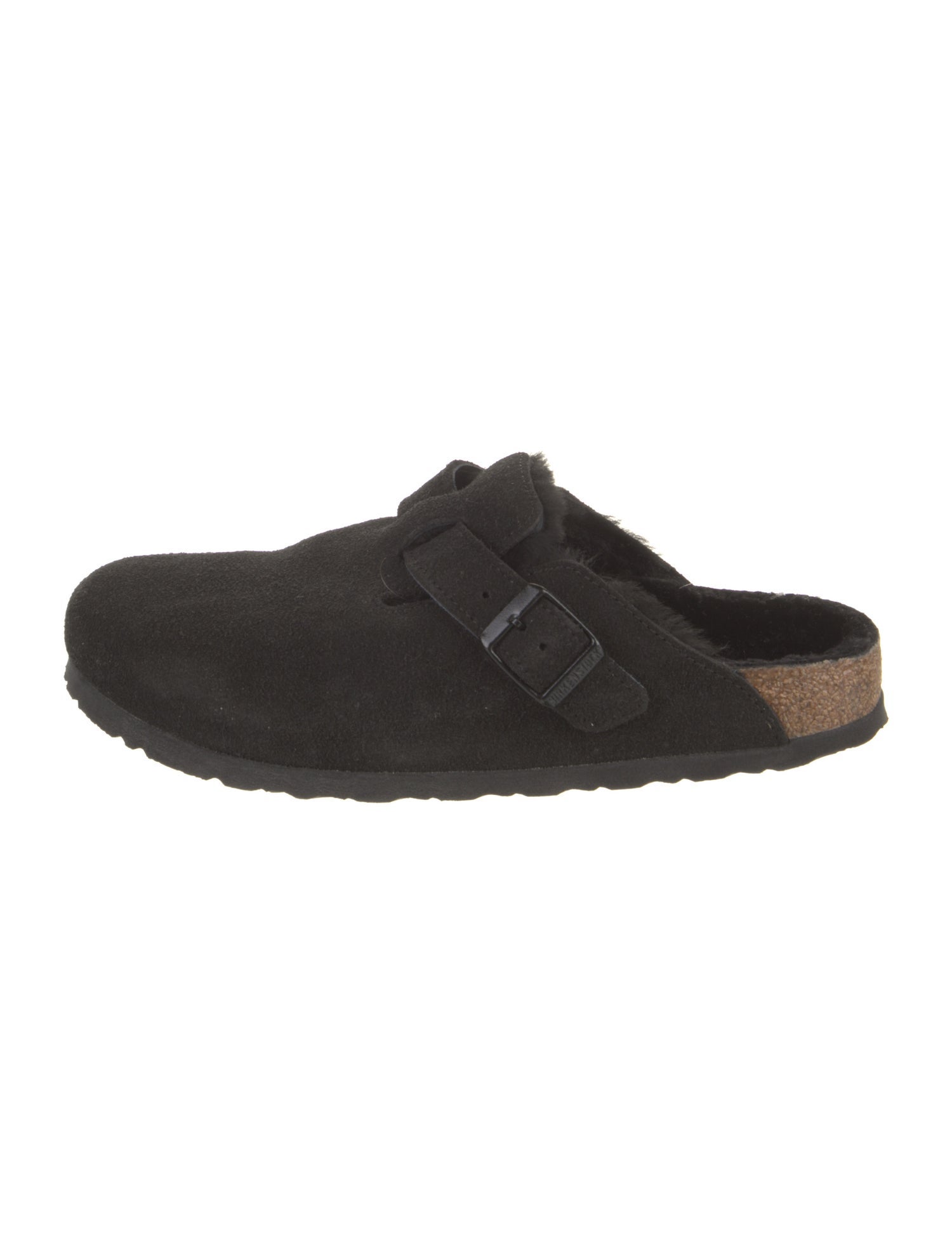 Birkenstock Suede Fur Trim Mules