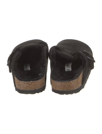 Birkenstock Suede Fur Trim Mules