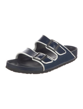 Birkenstock Leather Striped Slides