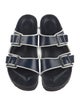 Birkenstock Leather Striped Slides