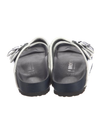 Birkenstock Leather Striped Slides