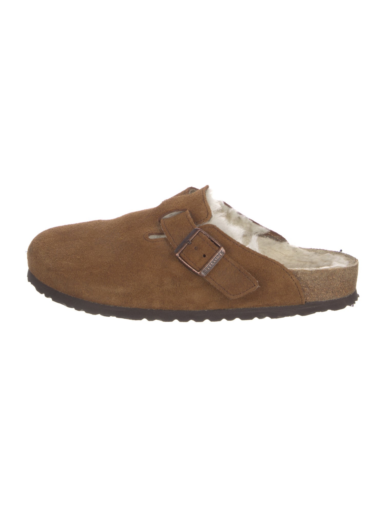 Birkenstock Suede Fur Trim Mules