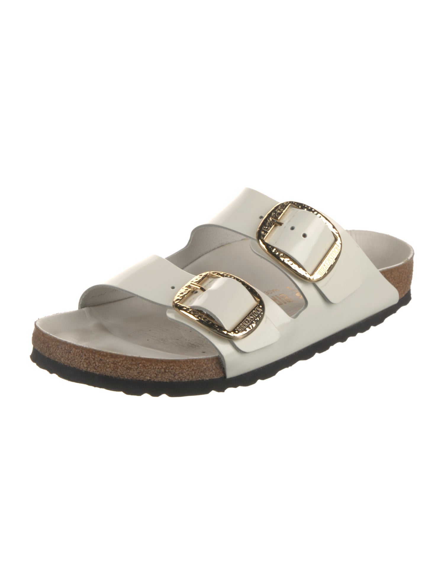 Birkenstock Leather Colorblock Pattern Slides