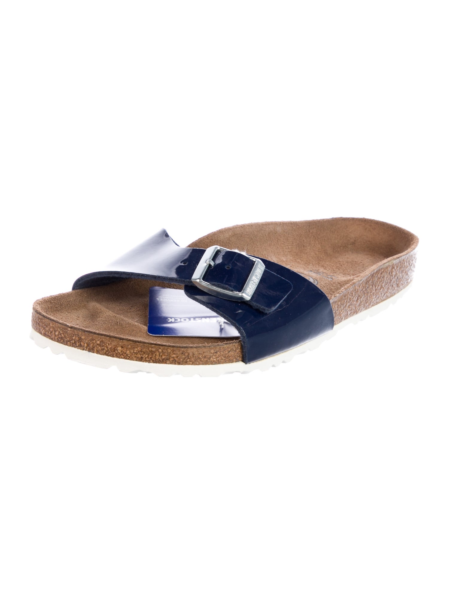 Birkenstock Patent Leather Colorblock Pattern Slides