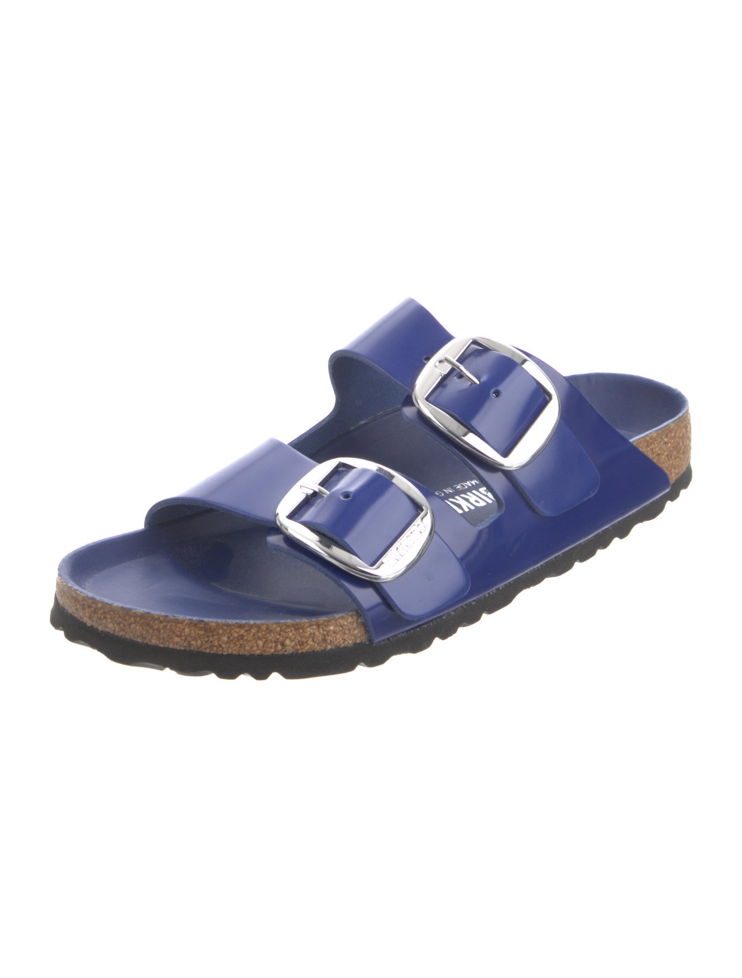 Birkenstock Patent Leather Colorblock Pattern Slides