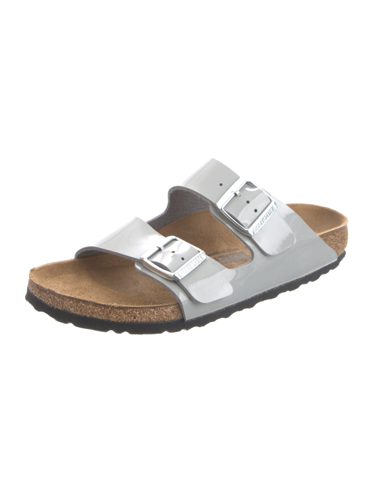 Birkenstock Patent Leather Colorblock Pattern Slides