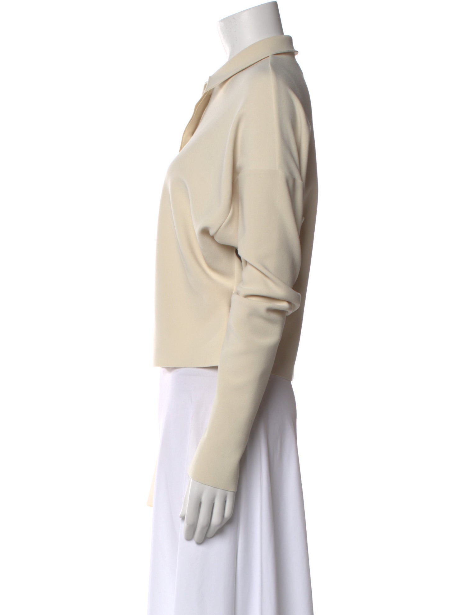 BIRROT V-Neck Long Sleeve Crop Top